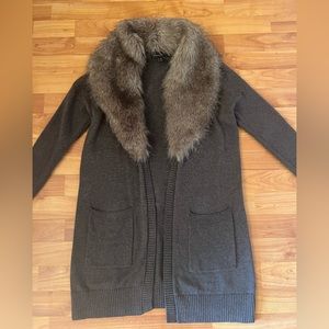 Faux fur cardigan
